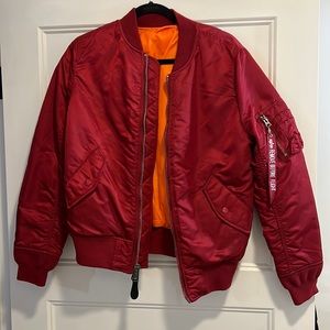 Alpha Industries Red M-A1 Slim Fit Flight Jacket